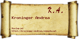 Kroninger Andrea névjegykártya