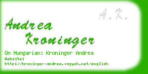 andrea kroninger business card